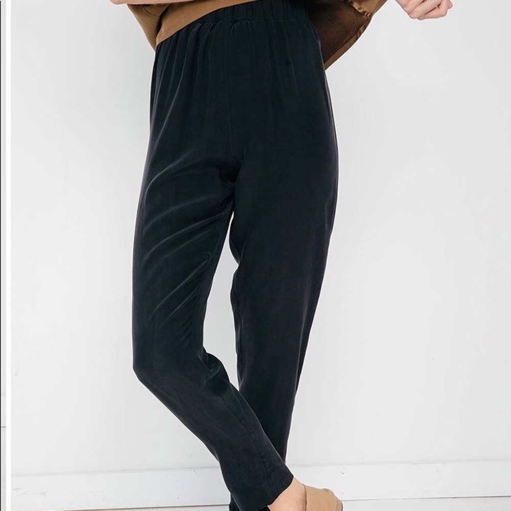 Elizabeth Suzann black silk tilda pant Small Tall